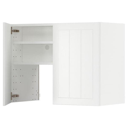 METOD wall cb f extr hood w shlf/door, white/Stensund white, 80x60 cm