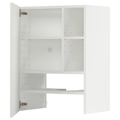METOD - Wall cb f extr hood w shlf/door, white/Stensund white, 60x80 cm