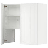 METOD wall cb f extr hood w shlf/door, white/Stensund white, 80x80 cm