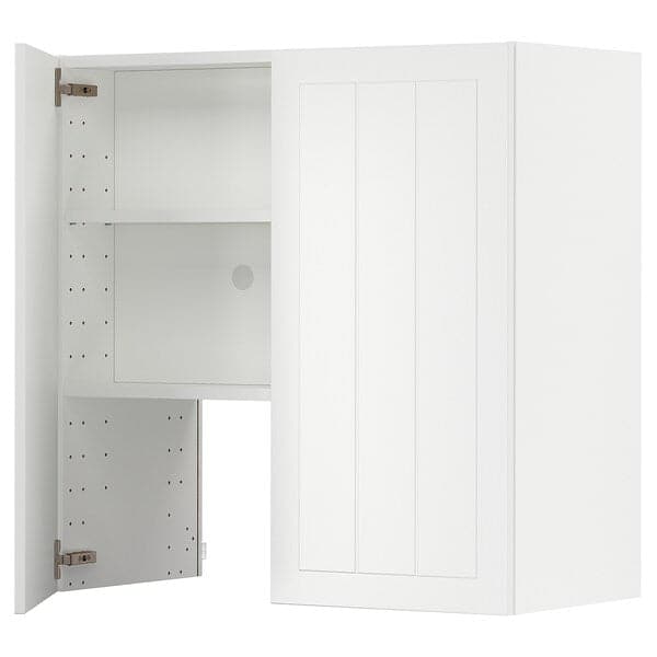 METOD - Wall cb f extr hood w shlf/door, white/Stensund white , 80x80 cm - best price from Maltashopper.com 89504356