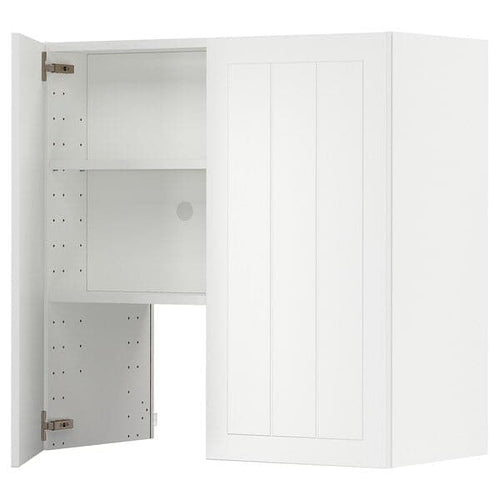 METOD - Wall cb f extr hood w shlf/door, white/Stensund white , 80x80 cm