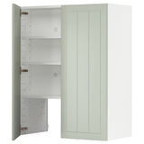METOD wall cb f extr hood w shlf/door, white/Stensund light green, 80x100 cm