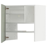 METOD wall cb f extr hood w shlf/door, white/Stensund light green, 60x60 cm