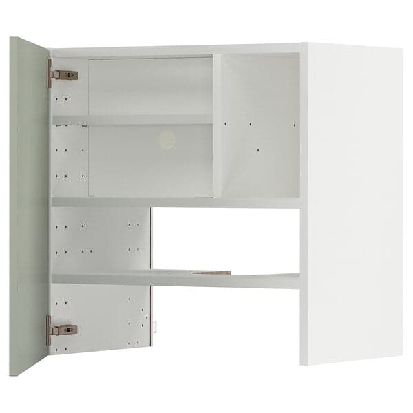 METOD - Wall cb f extr hood w shlf/door, white/Stensund light green, 60x60 cm - best price from Maltashopper.com 49505334