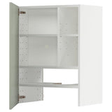 METOD wall cb f extr hood w shlf/door, white/Stensund light green, 60x80 cm