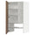 METOD wall cb f extr hood w shlf/door, white/Tistorp brown walnut effect, 60x100 cm