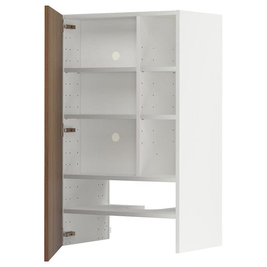 Ikea METOD - Wall cb f extr hood w shlf/door, white/Tistorp brown walnut effect, 60x100 cm