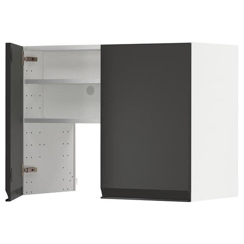 METOD wall cb f extr hood w shlf/door, white/Upplöv matt anthracite, 80x60 cm