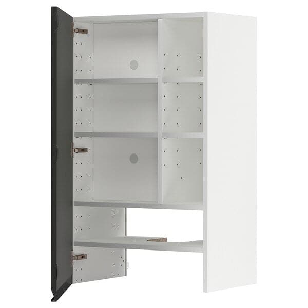 METOD - Wall cb f extr hood w shlf/door, white/Upplöv matt anthracite , 60x100 cm - best price from Maltashopper.com 99504228