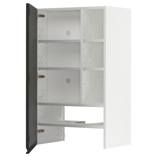 Ikea METOD - Wall cb f extr hood w shlf/door, white/Upplöv matt anthracite , 60x100 cm