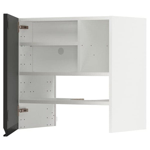 METOD - Wall cb f extr hood w shlf/door, white/Upplöv matt anthracite , 60x60 cm