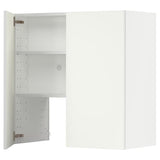 METOD wall cb f extr hood w shlf/door, white/Vallstena white, 80x80 cm