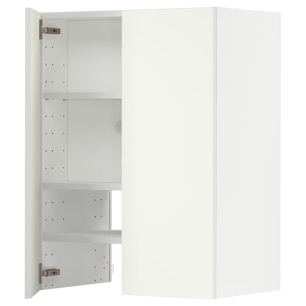 METOD - METOD Wall cb f extr hood w shlf/door, white/Vallstena white, 60x80 cm