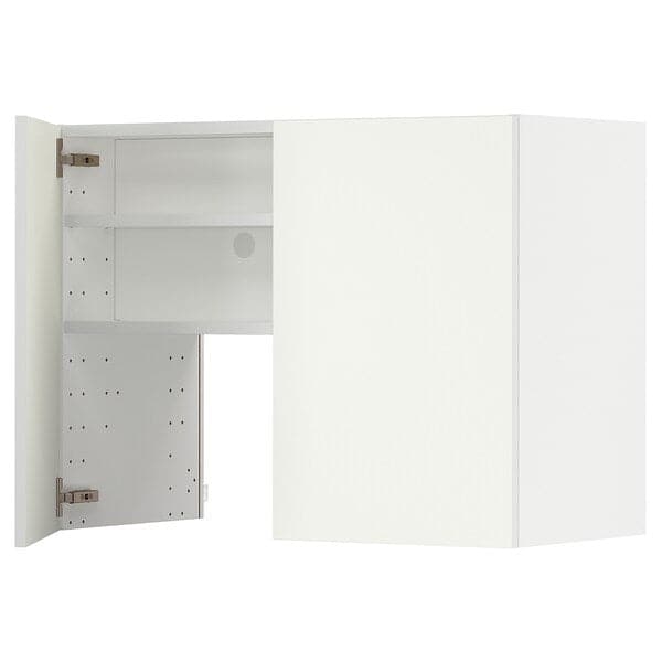 METOD - Wall cb f extr hood w shlf/door, white/Vallstena white, 80x60 cm - best price from Maltashopper.com 59507304