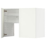 METOD wall cb f extr hood w shlf/door, white/Vallstena white, 80x60 cm
