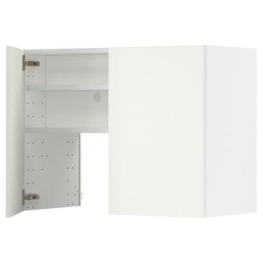 METOD - Wall cb f extr hood w shlf/door, white/Vallstena white, 80x60 cm - best price from Maltashopper.com 59507304
