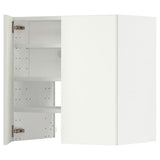 METOD wall cb f extr hood w shlf/door, white/Vallstena white, 60x60 cm