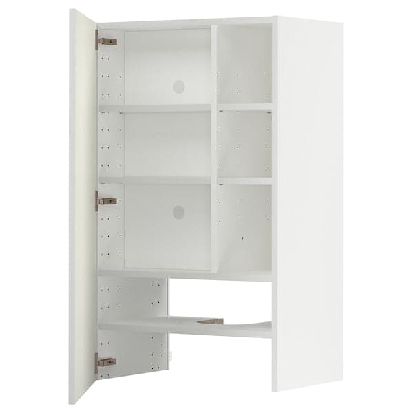 Ikea METOD - Wall cb f extr hood w shlf/door, white/Vallstena white , 60x100 cm