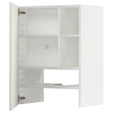 METOD wall cb f extr hood w shlf/door, white/Vallstena white, 60x80 cm