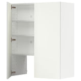 METOD wall cb f extr hood w shlf/door, white/Vallstena white, 80x100 cm