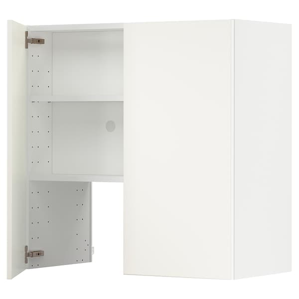METOD - Wall cb f extr hood w shlf/door, white/Veddinge white, 80x80 cm - best price from Maltashopper.com 29504359