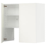 METOD wall cb f extr hood w shlf/door, white/Veddinge white, 80x80 cm
