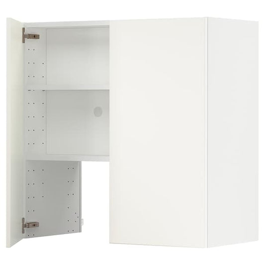 Ikea METOD - Wall cb f extr hood w shlf/door, white/Veddinge white, 80x80 cm
