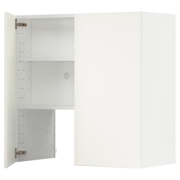 Ikea METOD - Wall cb f extr hood w shlf/door, white/Veddinge white, 80x80 cm