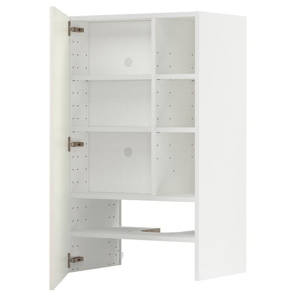 METOD - Wall cb f extr hood w shlf/door, white/Veddinge white, 60x100 cm - best price from Maltashopper.com 39504231