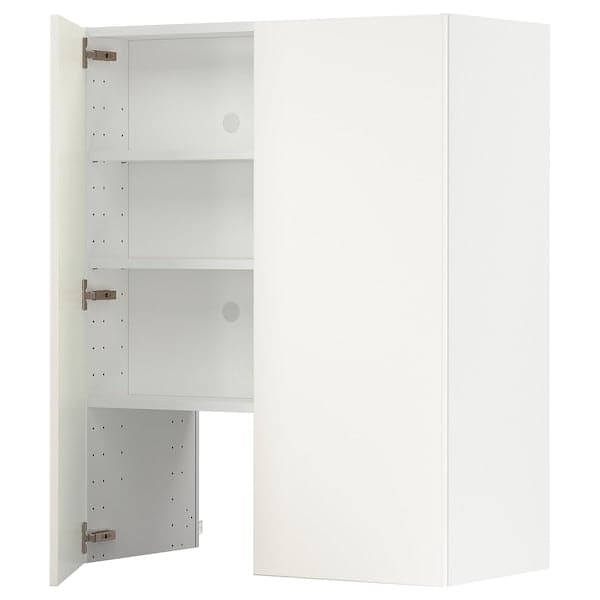 METOD - Wall cb f extr hood w shlf/door, white/Veddinge white, 80x100 cm - best price from Maltashopper.com 49504297