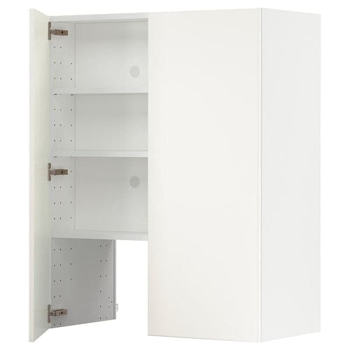 METOD - Wall cb f extr hood w shlf/door, white/Veddinge white, 80x100 cm