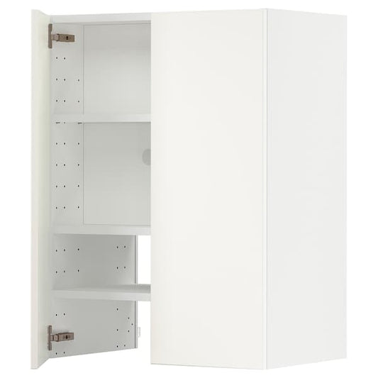 Ikea METOD - Wall cb f extr hood w shlf/door, white/Veddinge white, 60x80 cm