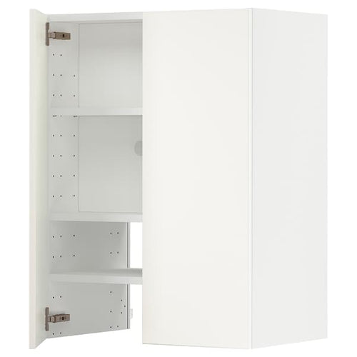 METOD - Wall cb f extr hood w shlf/door, white/Veddinge white, 60x80 cm