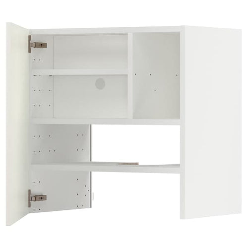 METOD wall cb f extr hood w shlf/door, white/Veddinge white, 60x60 cm