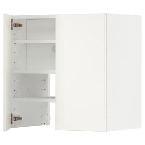 METOD - Wall cb f extr hood w shlf/door, white/Veddinge white, 60x60 cm
