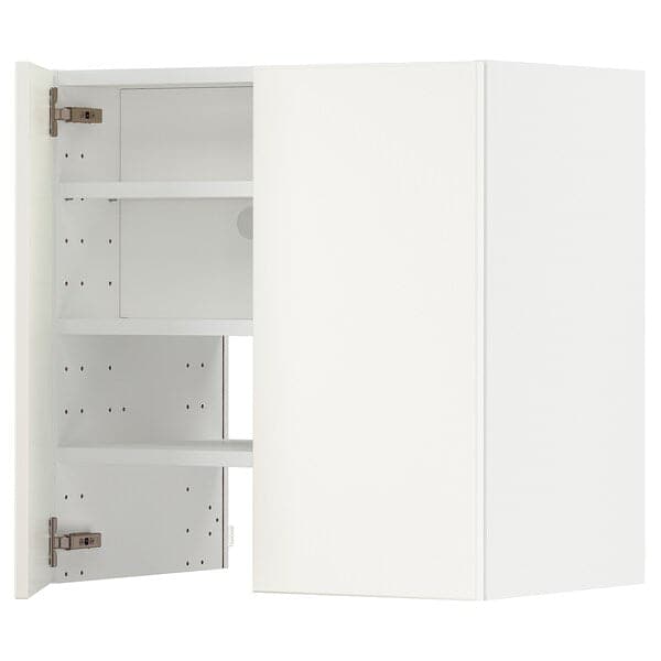 METOD - METOD Wall cb f extr hood w shlf/door, white/Veddinge white, 60x60 cm