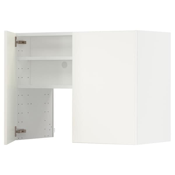METOD - Wall cb f extr hood w shlf/door, white/Veddinge white, 80x60 cm - best price from Maltashopper.com 99504426