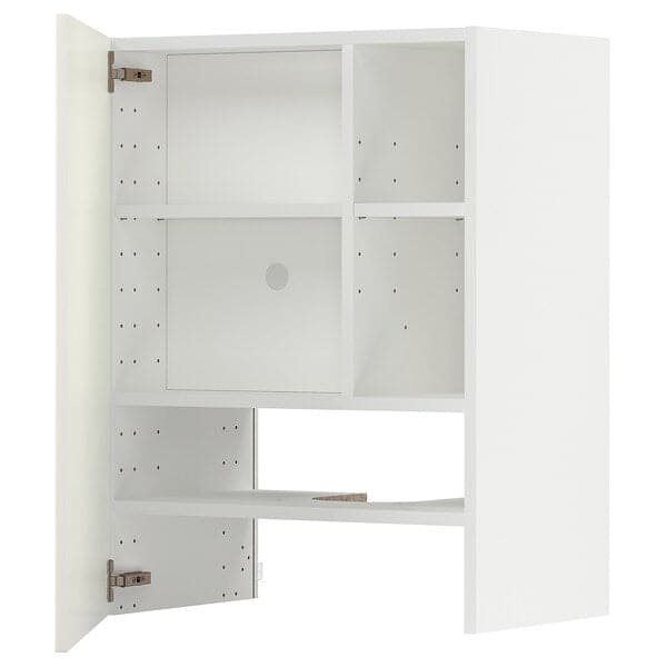 METOD - Wall cb f extr hood w shlf/door, white/Veddinge white, 60x80 cm - best price from Maltashopper.com 99504474