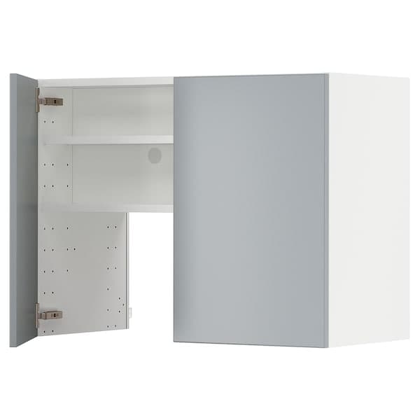 METOD - Wall cb f extr hood w shlf/door, white/Veddinge grey, 80x60 cm - best price from Maltashopper.com 19504425