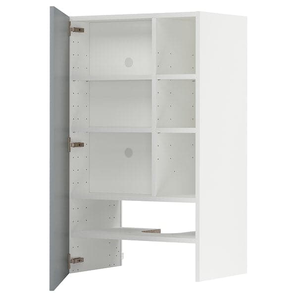 METOD - Wall cb f extr hood w shlf/door, white/Veddinge grey , 60x100 cm - best price from Maltashopper.com 59504230