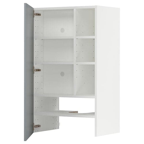 METOD - Wall cb f extr hood w shlf/door, white/Veddinge grey , 60x100 cm