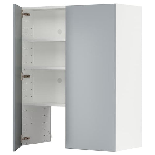 METOD - Wall cb f extr hood w shlf/door, white/Veddinge grey , 80x100 cm