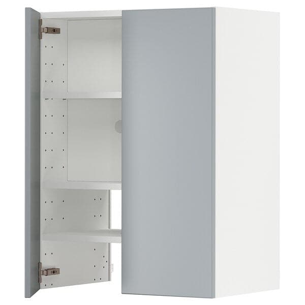 METOD - Wall cb f extr hood w shlf/door, white/Veddinge grey , 60x80 cm - best price from Maltashopper.com 99504577