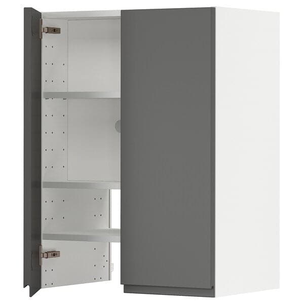 Ikea METOD - Wall cb f extr hood w shlf/door, white/Voxtorp dark grey , 60x80 cm
