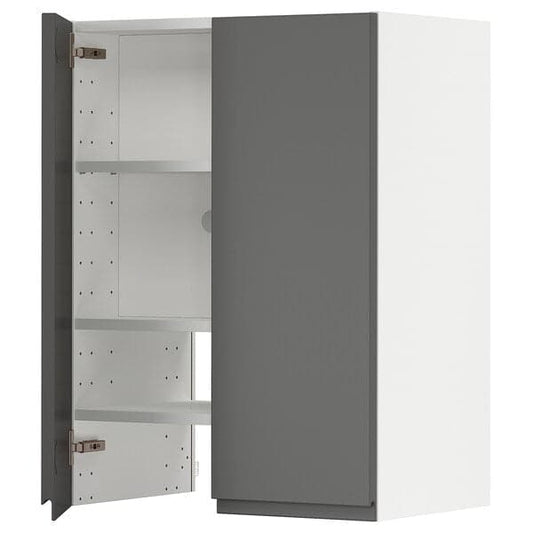 Ikea METOD - Wall cb f extr hood w shlf/door, white/Voxtorp dark grey , 60x80 cm