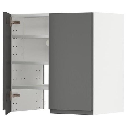 METOD - Wall cb f extr hood w shlf/door, white/Voxtorp dark grey, 60x60 cm - best price from Maltashopper.com 49505273