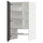 METOD wall cb f extr hood w shlf/door, white/Voxtorp dark grey, 60x100 cm