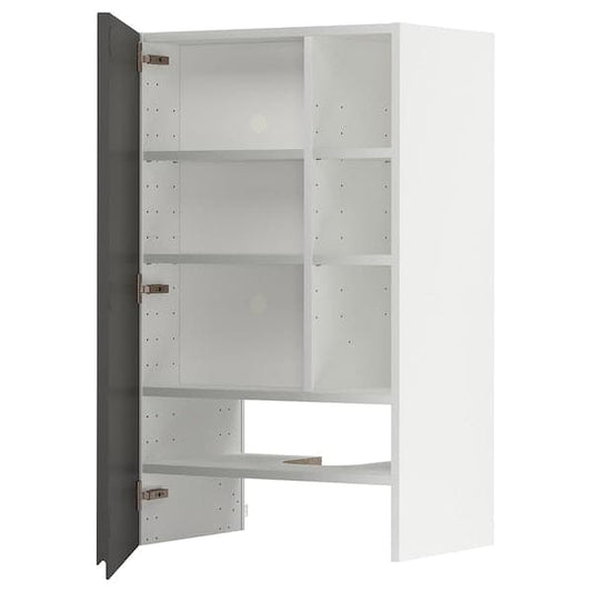 Ikea METOD - Wall cb f extr hood w shlf/door, white/Voxtorp dark grey , 60x100 cm