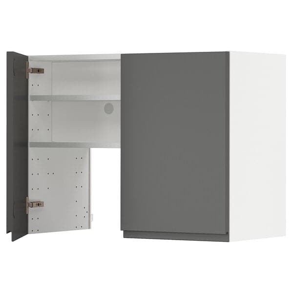 Ikea METOD - Wall cb f extr hood w shlf/door, white/Voxtorp dark grey , 80x60 cm