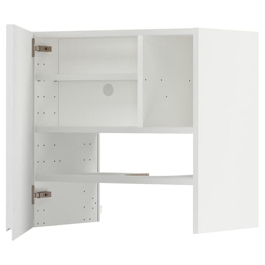 Ikea METOD - Wall cb f extr hood w shlf/door, white/Voxtorp high-gloss/white, 60x60 cm